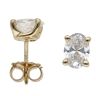 9ct Yellow Gold 2.00ct Oval Cut Lab Grown Diamond Solitaire Earrings