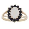 9ct Yellow Gold Opal and Sapphire Cluster Ring