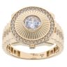 14ct Yellow Gold Cubic Zirconia Watch Style Signet Ring
