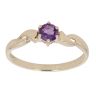 9ct Yellow Gold Created Amethyst Single Stone Ring