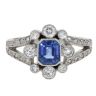 Platinum 0.50cts Diamond And Sapphire Ring