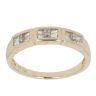 9ct Yellow Gold 0.20ct Baguette and Single Cut Diamond Fancy Ring