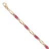 9ct Yellow Gold 0.20ct Single Cut Diamond and Ruby Bracelet 7.5"