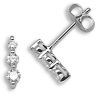 18ct White Gold 0.33ct Diamond Trilogy Stud Earrings