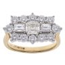 18ct Yellow Gold 1.87ct Brilliant and Mixed Cut Diamond Cluster Ring