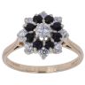 9ct Yellow Gold Sapphire And Cubic Zirconia Cluster Ring