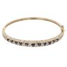 9ct Yellow Gold 0.10ct Diamond and Sapphire Bangle