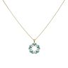 Gold Plated Silver Cubic Zirconia and Green Gemstone Pendant and Chain 18" By Icesia