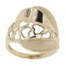 14ct Yellow Gold Heart Patterned Swirl Ring