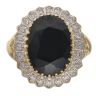 9ct Yellow Gold 0.10ct Diamond and Sapphire Cluster Ring