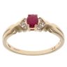 18ct Yellow Gold 0.12ct Diamond and Ruby Single Stone Ring