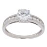 9ct White Gold Cubic Zirconia Solitaire Fancy Ring