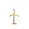 22ct Yellow Gold Initial T Cubic Zirconia Pendant
