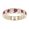 9ct Yellow Gold Diamond And Ruby Half Eternity Ring by Anya Belle