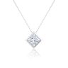 9ct White Gold 1.00ct Princess Cut Lab Grown Diamond Slider Pendant with Chain Lab Grown