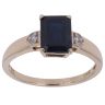 9ct Yellow Gold Cubic Zirconia and Sapphire Fancy Ring