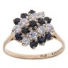 9ct Yellow Gold Cubic Zirconia and Sapphire Cluster Ring