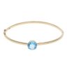 14ct Yellow Gold Blue Topaz Bangle