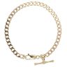 9ct Yellow Gold T-Bar Curb Bracelet 8.5"