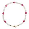 9ct Yellow Gold Cubic Zirconia and Created Ruby Fancy Bracelet 7"