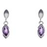 925 Sterling Silver Amethyst Drop Stud Earrings