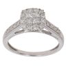 9ct White Gold 0.50ct Brilliant And Princess Cut Diamond Cluster Ring