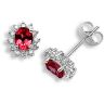 18ct White Gold Diamond 0.19ct Ruby 1.04ct Stud Earrings