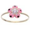 14ct Yellow Gold Child's Pink Enamel Flower Ring