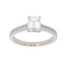 Platinum 1.10ct Emerald And Brilliant Cut Diamond Solitaire Ring