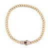 14ct Yellow Gold Monaco Curb Classic Cubic Zirconia Pave Lock Bracelet 7.5"