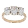 9ct Yellow Gold Cubic Zirconia Three Stone Ring
