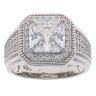 Silver Cubic Zirconia Cluster Signet Ring By Icesia