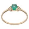 9ct Yellow Gold 0.04ct Diamond and Emerald Ring
