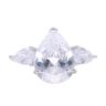 Silver Cubic Zirconia Pear Shaped Dress Ring by Icesia