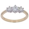 9ct Yellow Gold 0.75ct Brilliant Cut Diamond Trilogy Ring