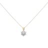 18ct Yellow Gold 1.00ct Brilliant Cut Diamond Cluster Pendant and Chain 18"