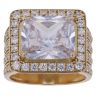 18ct Yellow Gold Cubic Zirconia Cluster Signet Ring