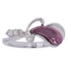 18ct White Gold 0.15ct Brilliant Cut Diamond And Purple Coated Metal Fancy Ring