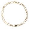 9ct Yellow Gold Figaro Bracelet 7.5"