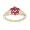 9ct Yellow Gold Ruby Cluster Ring