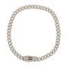 14ct Yellow Gold Monaco Classic Pave Lock Curb Bracelet 7.5"