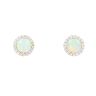 18ct Yellow Gold 0.15ct Diamond And Opal Cluster Stud Earrings