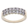 9ct Yellow Gold White Sapphire Two Row Fancy Ring