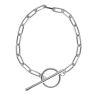 Silver Paperclip T-Bar Bracelet 7" By Icesia