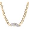 14ct Yellow Gold Monaco Classic Pave Lock Curb Chain 20"