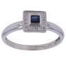 18ct White Gold 0.10ct Single Cut Diamond and Sapphire Cluster Ring