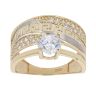 14ct Yellow And White Gold Cubic Zirconia Stone Set Ring