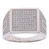 Silver Square and Shoulders Fancy Ring