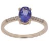 9ct Yellow Gold 0.10ct Diamond And Tanzanite Ring