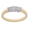 18ct Yellow Gold 0.50ct Brilliant Cut Diamond Graduated Trilogy Ring